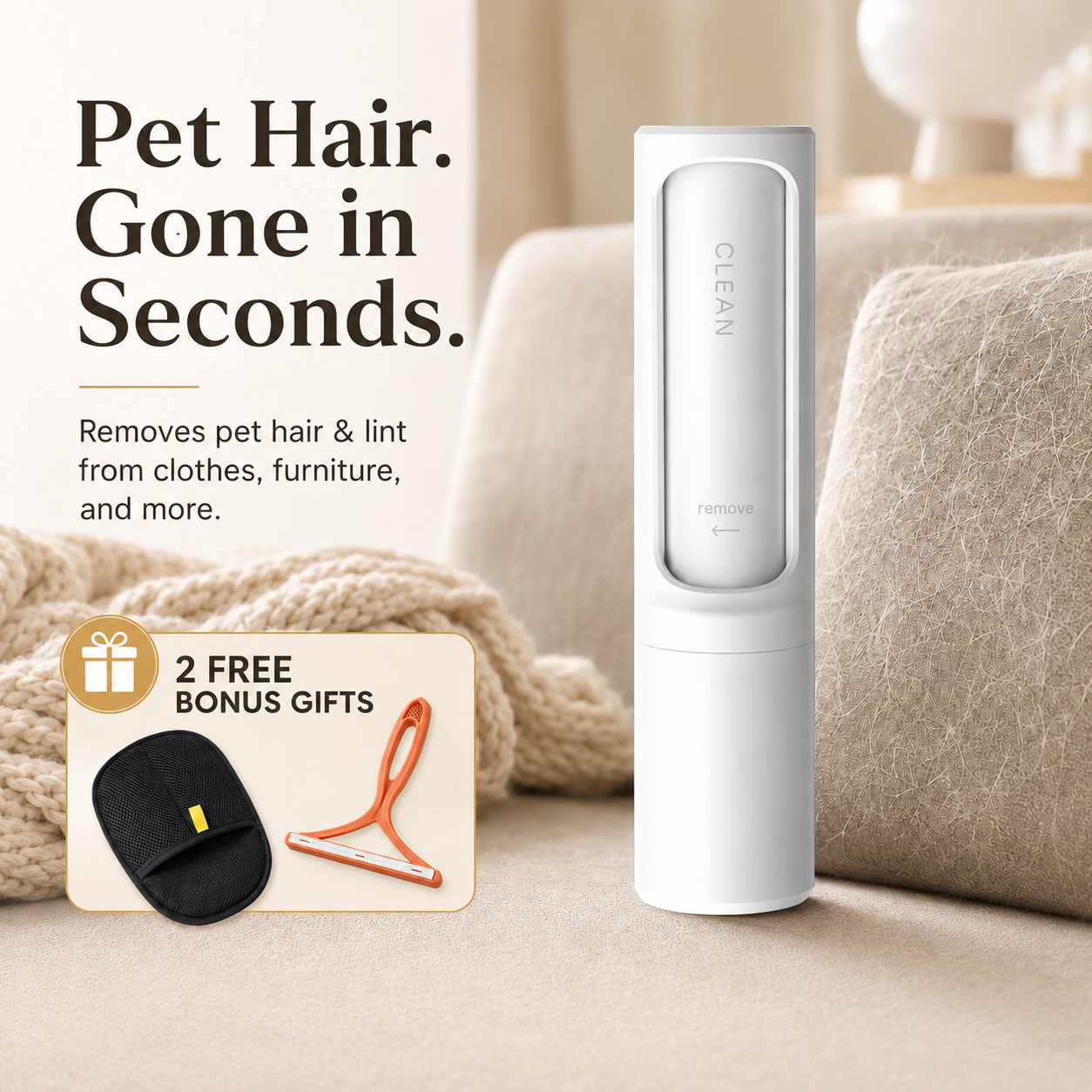 FurAway™ Self-Cleaning Pet Hair Remover